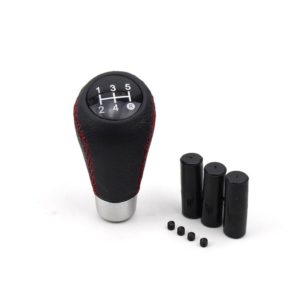 5 Speed Leather Red Stitching Type R Long Shift Knob