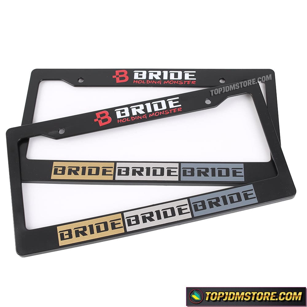 Bride Holding Monster License Plate Frame