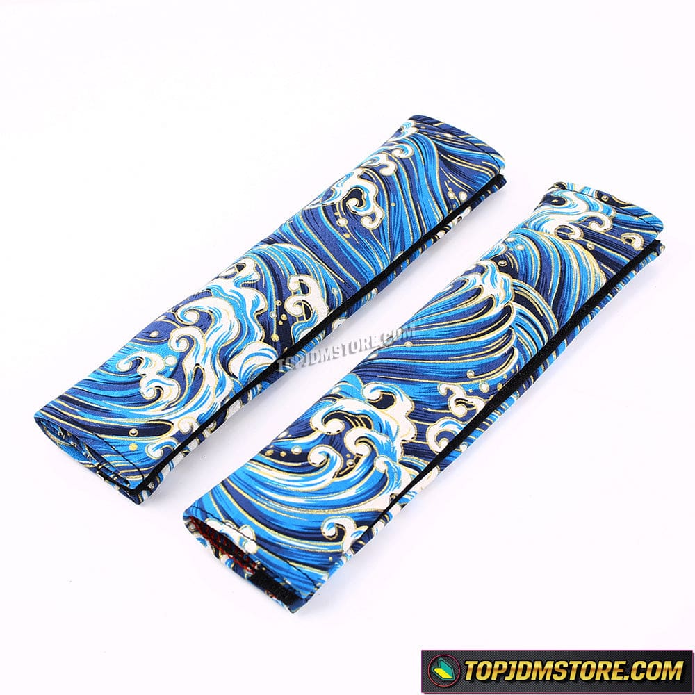 The Great Wave off Kanagawa Print Seat Belt Pads