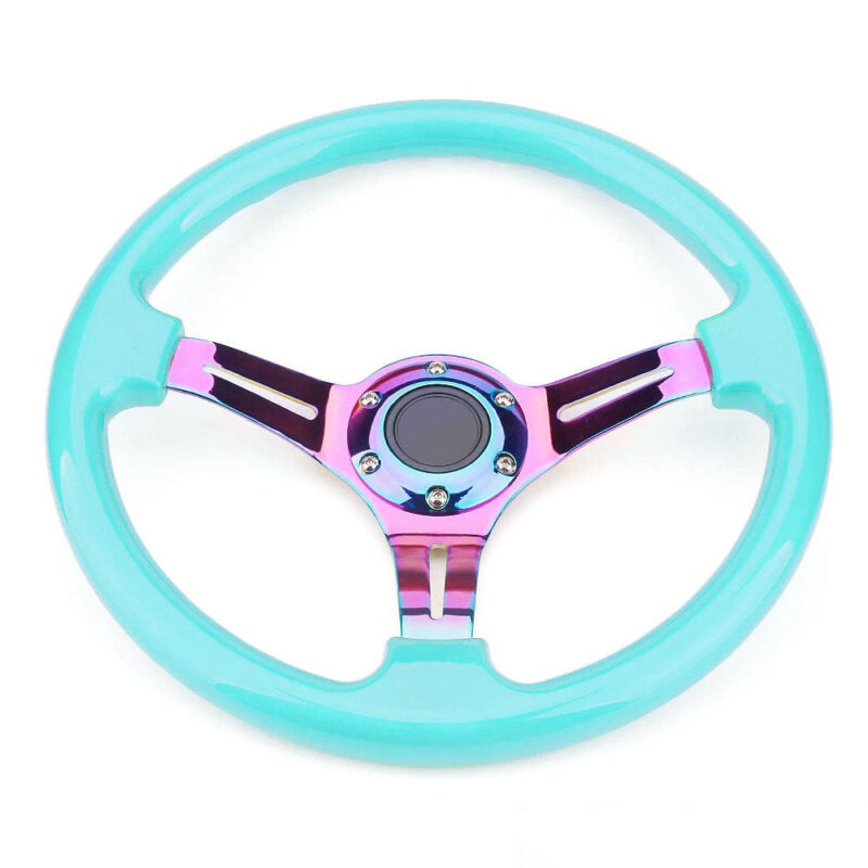 Modern Design ABS Deep Dish Steering Wheel 14inch Blue