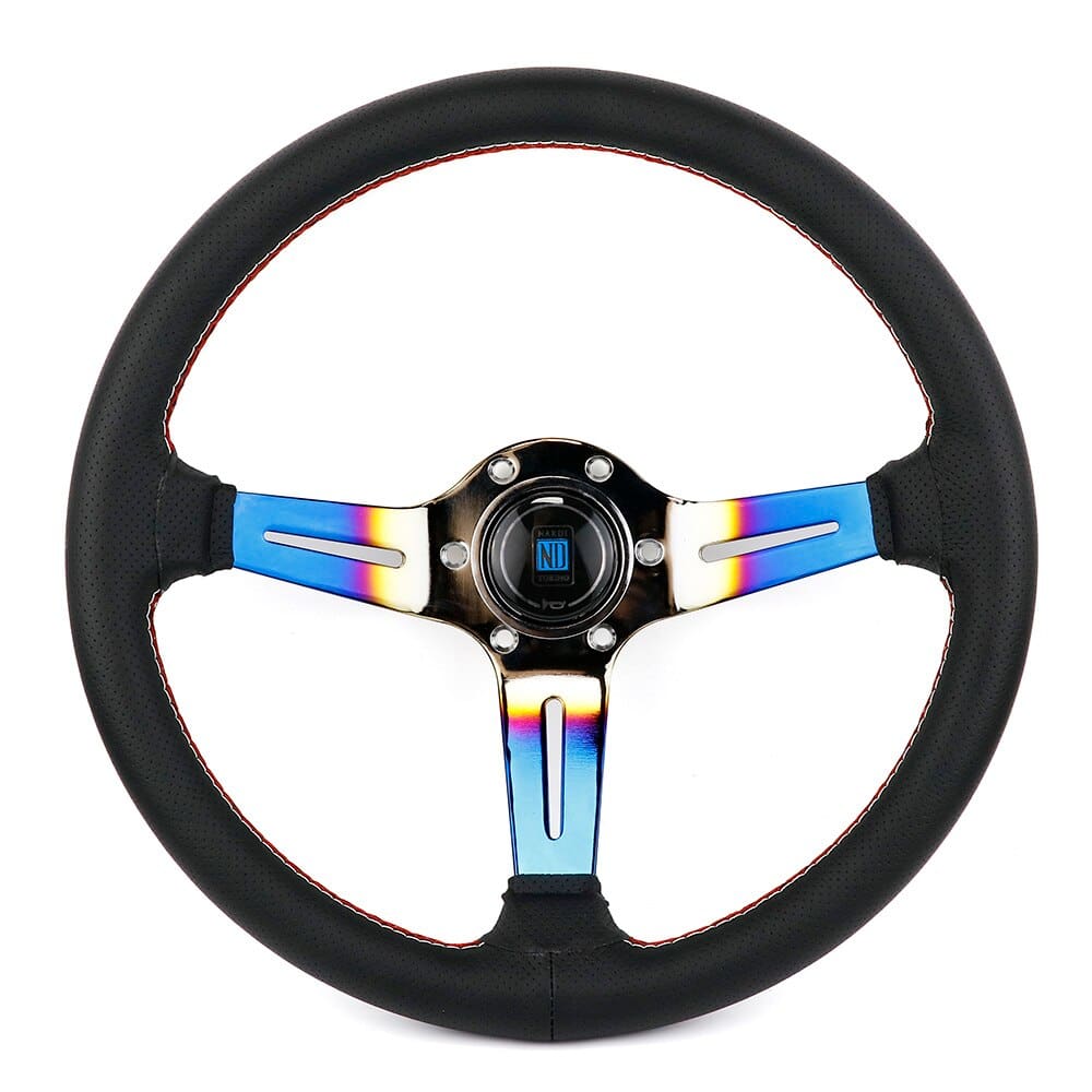 ND Racing Car Real Leather Drifting Steering Wheel 350mm/14inch