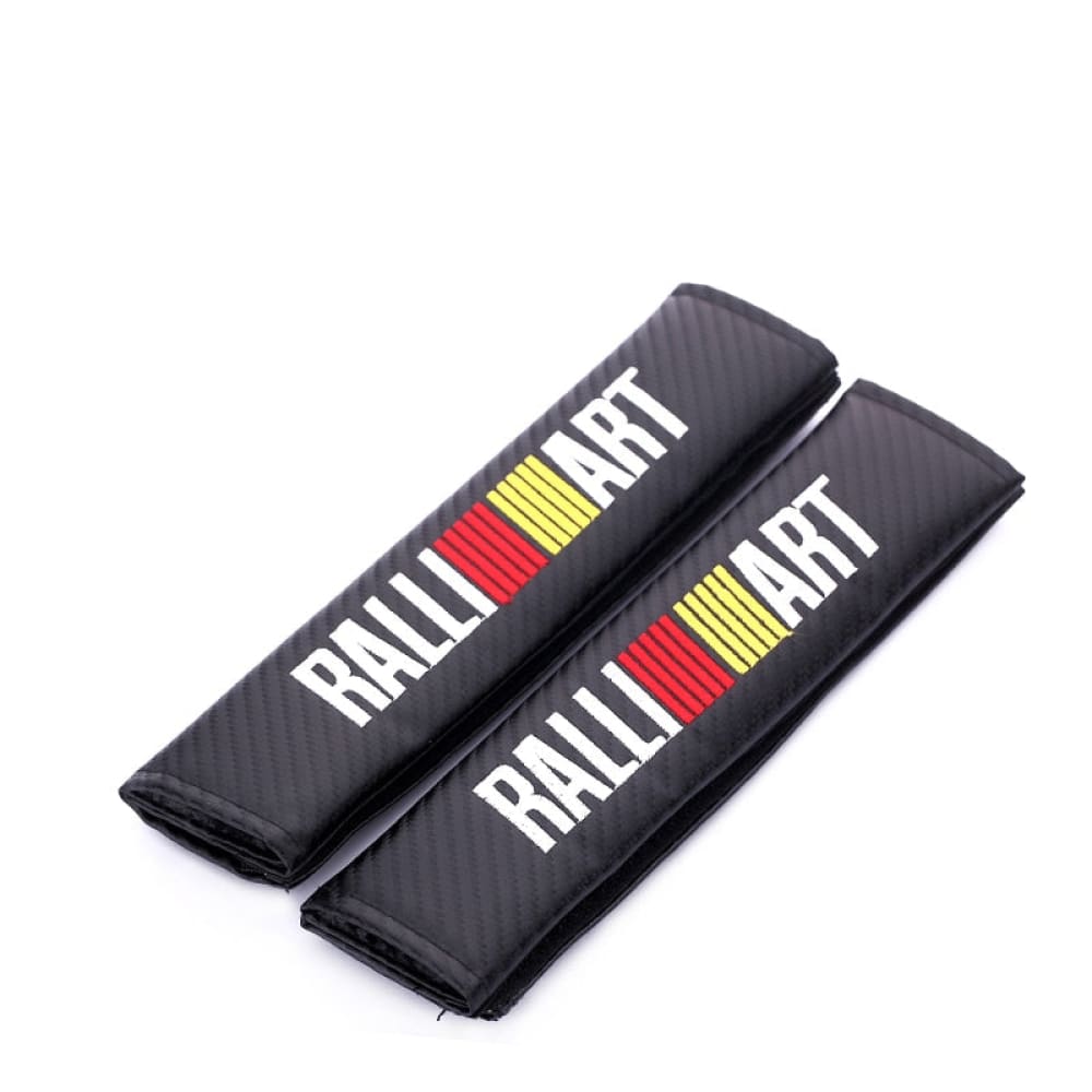 Ralliart Carbon Fiber Texture Seat Belt Pads