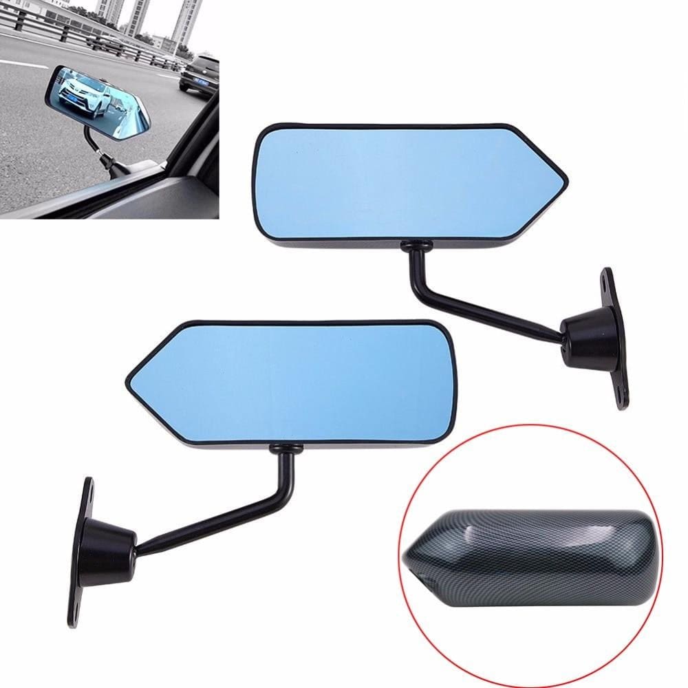 F1 Style Racing Carbon Fiber Side Mirrors Universal Black Base