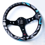 Vertex Embroidered Maze Steering Wheel Leather Deep Dish 13"