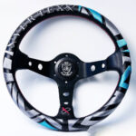 Vertex Embroidered Maze Steering Wheel Leather Deep Dish 13"