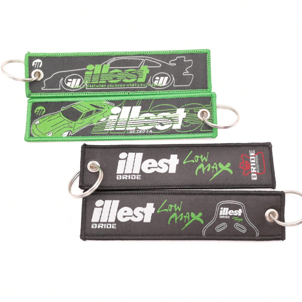 JDM Bride illest Racing Key Ring Embroidery Keychain Green