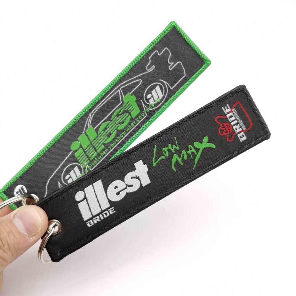 JDM Bride illest Racing Key Ring Embroidery Keychain Green