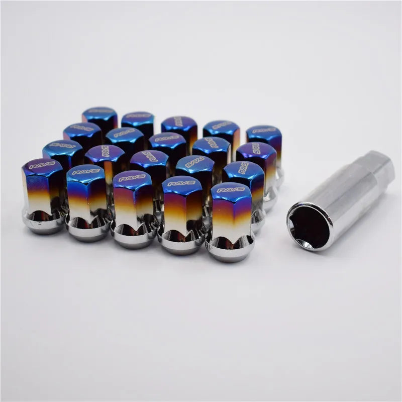 RAYS Blue Burnt Heavy Duty Steel Lug Nuts 32mm