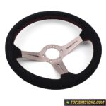 Aftermarket Italy ND Black Suede Leather Steering Wheel 14inch