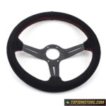 Aftermarket Italy ND Black Suede Leather Steering Wheel 14inch