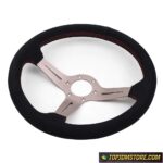 Aftermarket Italy ND Black Suede Leather Steering Wheel 14inch