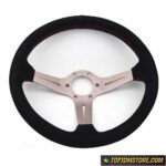 Aftermarket Italy ND Black Suede Leather Steering Wheel 14inch