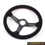 Aftermarket Italy ND Black Suede Leather Steering Wheel 14inch