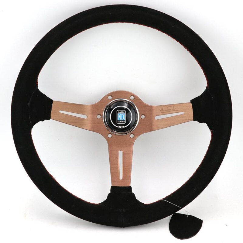 Aftermarket Italy ND Black Suede Leather Steering Wheel 14inch