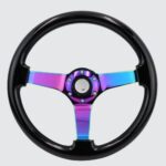 Aftermarket Universal 3 Spoke Wooden Steering 14 inch