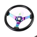 Aftermarket Universal 3 Spoke Wooden Steering 14 inch