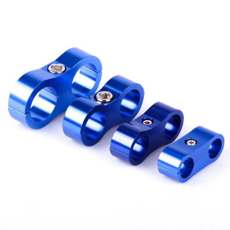 Dual Stepped Billet Braided Hose Separator Clamp Cable Fastener AN4 11MM/AN6 14MM/AN8 16MM/AN10 20MM