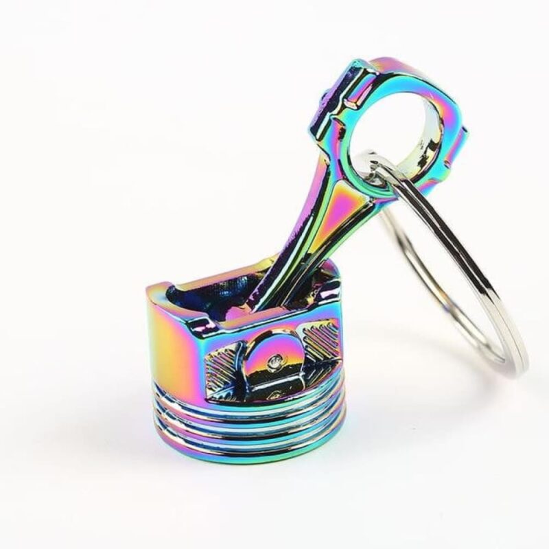 Engine Piston Keychain Keyring