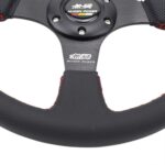 Mugen Steering Wheel Leather Perforated Flat 14"