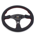 Mugen Steering Wheel Leather Perforated Flat 14"