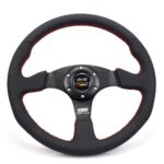 Mugen Steering Wheel Leather Perforated Flat 14"