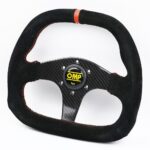 OMP Real Carbon Fiber Flat Suede Rally Sport Steering Wheel