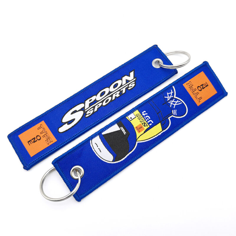 Spoon Sports JDM Keychain Jet Tag Key Ring Navy